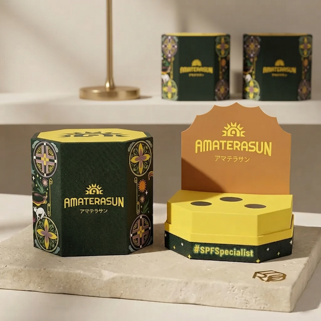 Custom box skincare dengan bentuk dan die-cut khusus